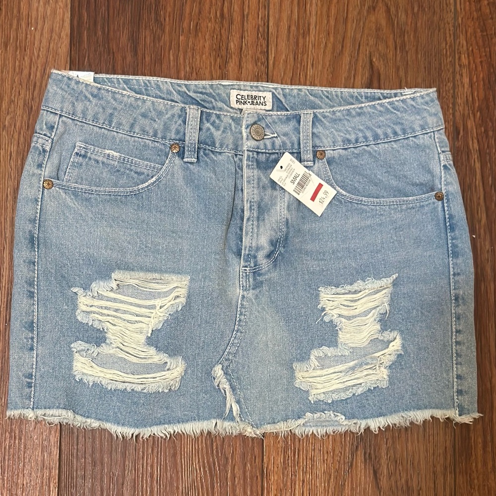 Celebrity Pink Women's Blue Denim Skirt